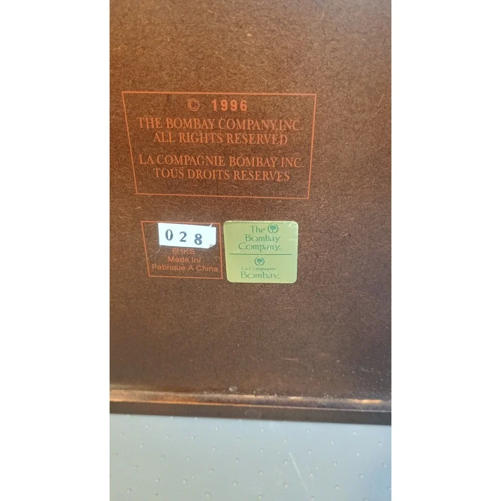 The Bombay Company Photo Memory Box Unisex OS Brown Good 1996 Wooden 4-Slot Lid